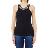 Top donna con applicazioni gioiello