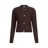 Cardigan donna in lana con bottoni gioiello