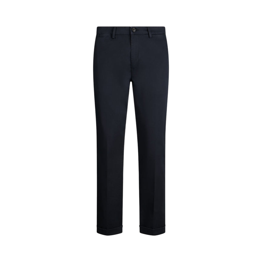 Pantaloni uomo chino in raso con risvolto