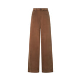 Pantaloni donna palazzo in twill mano pesca