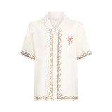 Camicia uomo in lino con ricami
