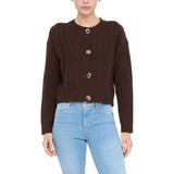 Cardigan donna in lana con bottoni gioiello