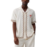 Camicia uomo in lino con ricami