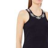 Top donna con applicazioni gioiello