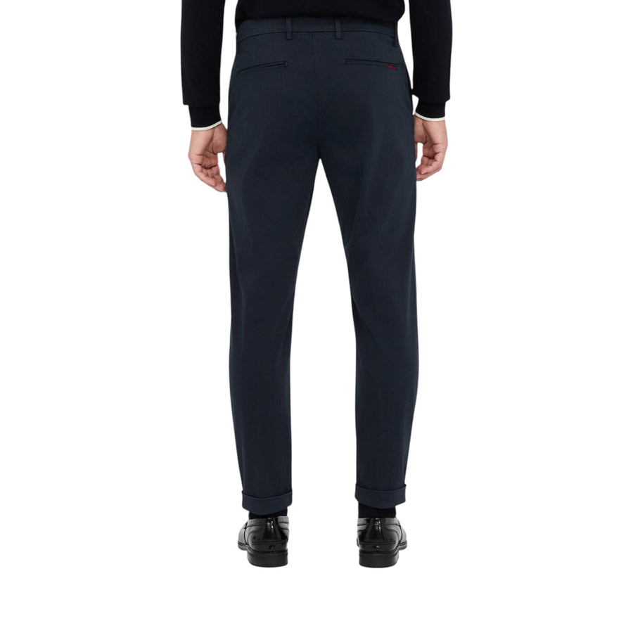 Pantaloni uomo chino in raso con risvolto