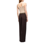 Canotta donna in misto seta e cashmere con scollo in pizzo