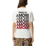 T-shirt donna con lettering Amore in strass