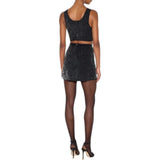 Top donna in maglia con paillettes