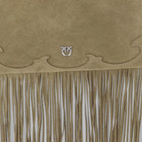 Borsa Shopping in suede con frange