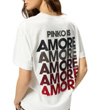 T-shirt donna con lettering Amore in strass