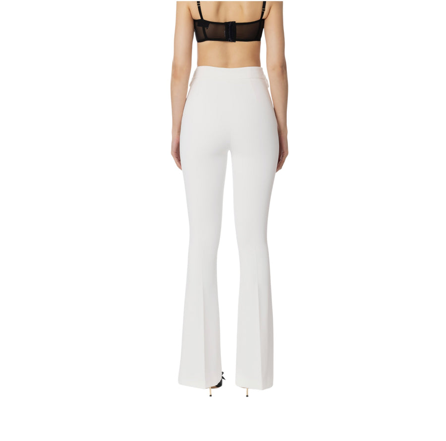 Pantaloni donna  in crêpe con fiocco in raso