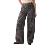 Pantaloni donna boy con stampa glitter