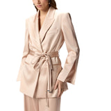 Giacca donna in satin con cintura