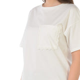 T-shirt donna a manica corta con taschino