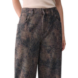 Pantaloni donna boy con stampa glitter