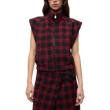 Gilet donna in tweed a quadri