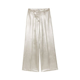 Pantalone donna con effetto lucente