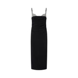 Abito donna midi aderente con ricamo gioiello