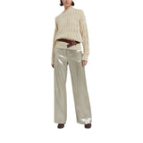 Pantalone donna con effetto lucente