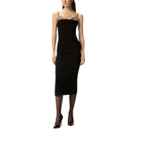 Abito donna midi aderente con ricamo gioiello