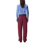 Pantaloni donna loose fit con cintura annodata