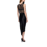 Canotta donna effetto rete con strass