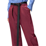 Pantaloni donna loose fit con cintura annodata