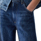 Jeans donna straight con strass