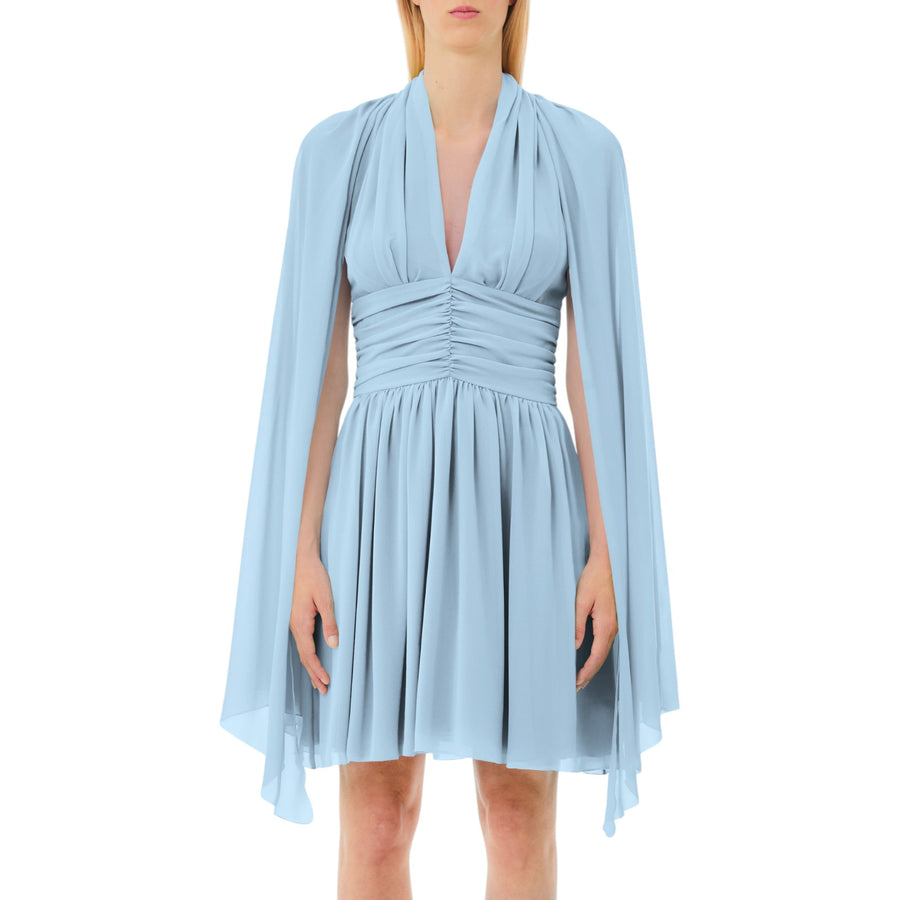 Abito donna corto con drappeggio