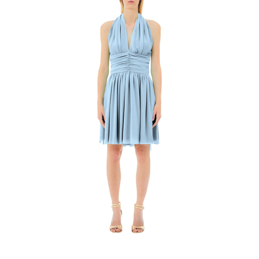 Abito donna corto con drappeggio