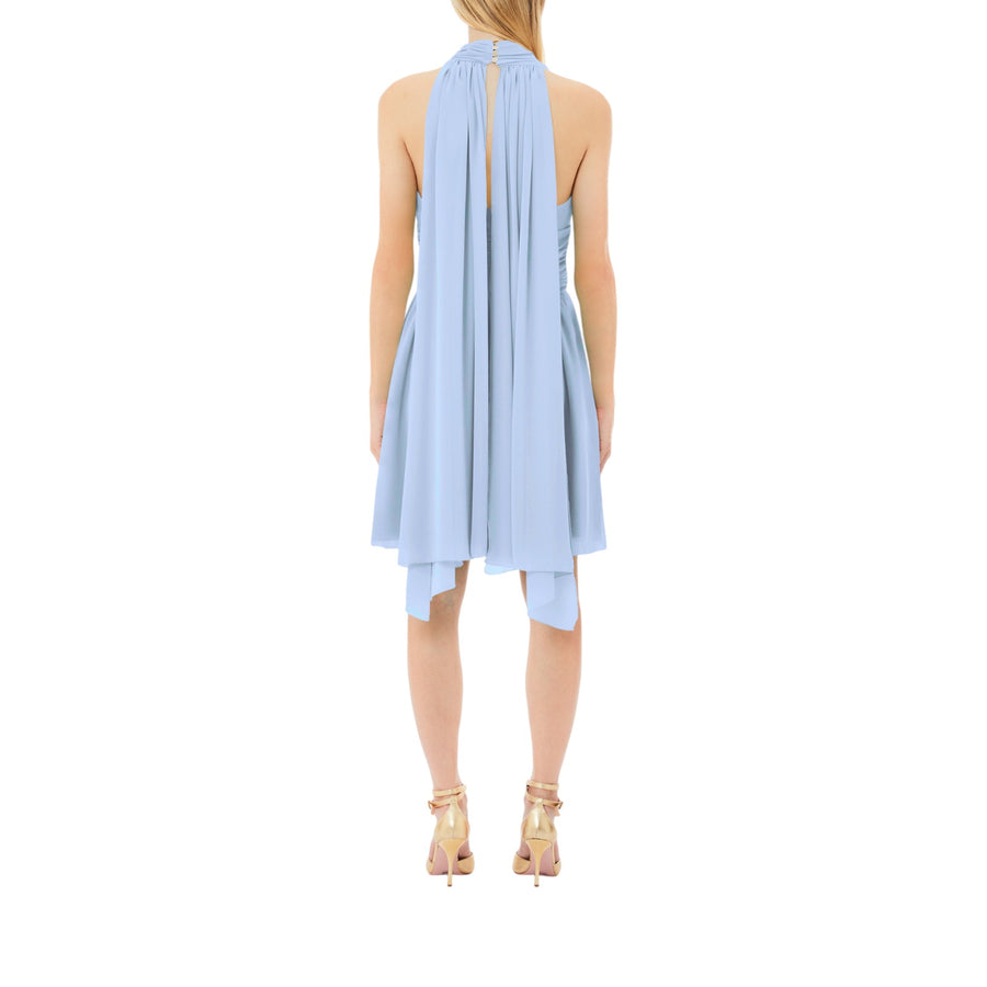 Abito donna corto con drappeggio