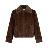 Bomber donna in teddy con trecce