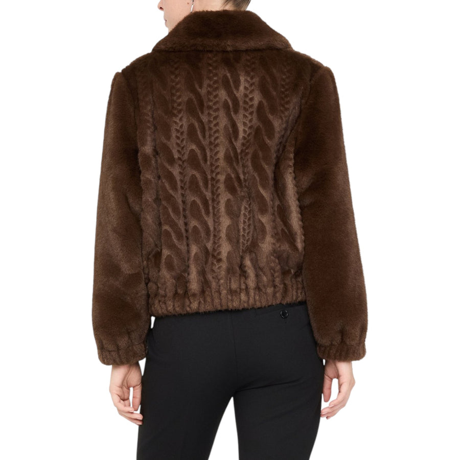 Bomber donna in teddy con trecce