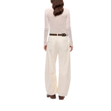 Pantaloni donna barrel fit in velluto a costine