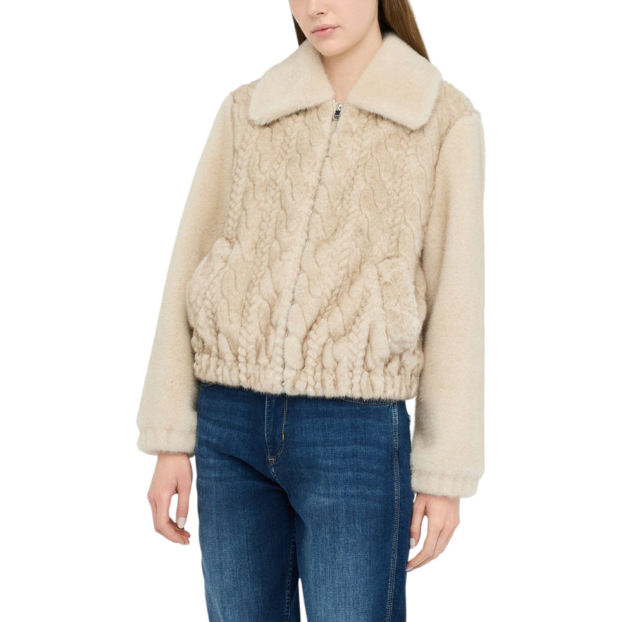 Bomber donna in teddy con trecce