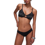 Bikini donna top e slip con strass