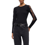 Maglia donna leggera a coste con trasparenze