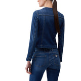 Giacca donna in denim con bottoni logati