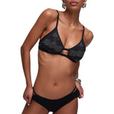 Bikini donna top e slip con strass