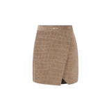 Minigonna donna in suede con stampa alligatore