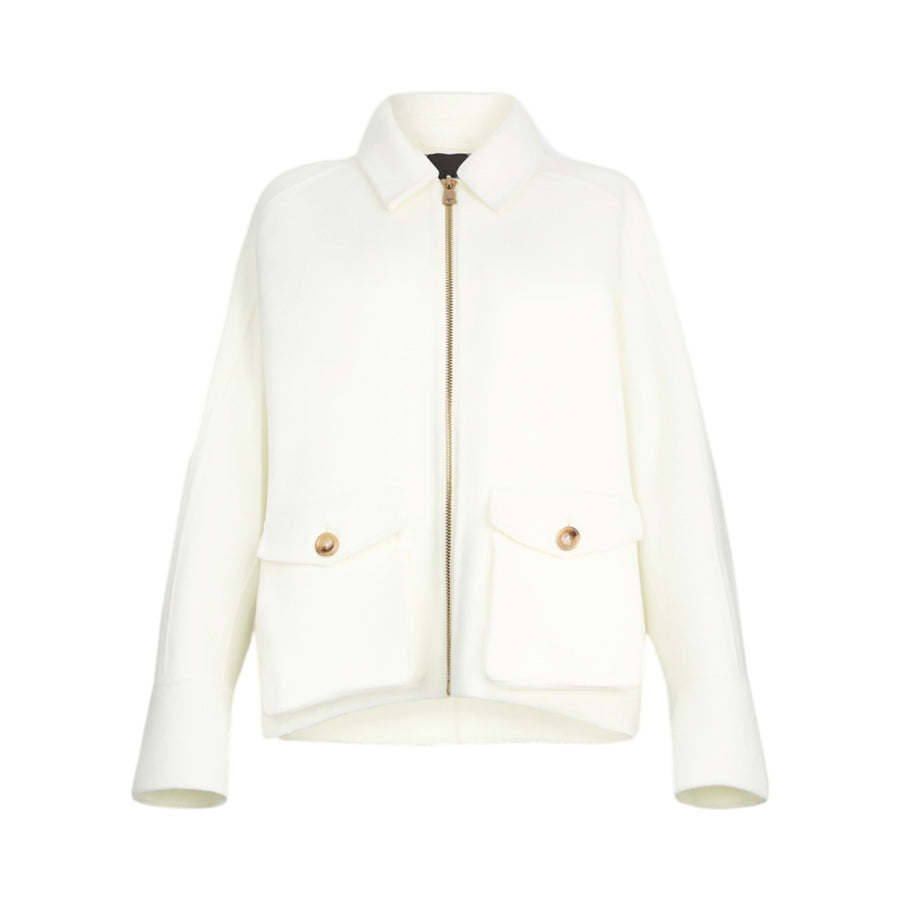 Caban donna in lana con frange