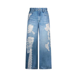 Pantaloni donna flare con stampa digitale