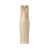 Abito donna midi effetto rete con strass