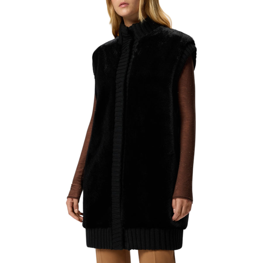 Gilet donna lungo effetto pelliccia