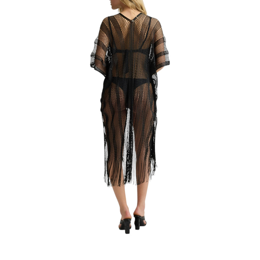 Poncho donna a rete in lurex