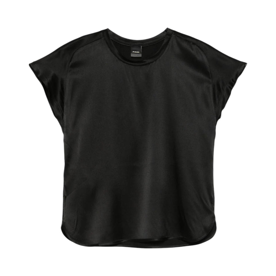 Blusa donna in satin maniche ad aletta