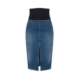 Gonna donna in denim e neoprene