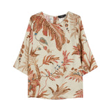 Blusa donna in twill di seta stampata