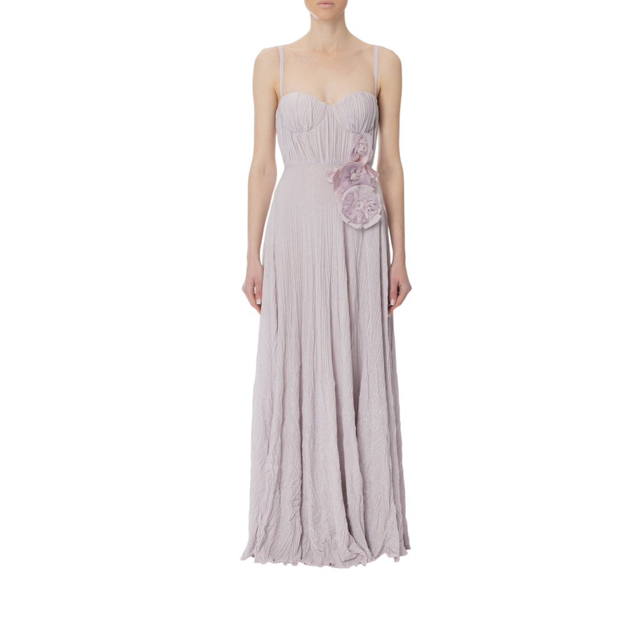 Abito donna Red Carpet in jersey lurex con fiore ricamato