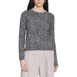 Maglia donna girocollo con stampa animalier